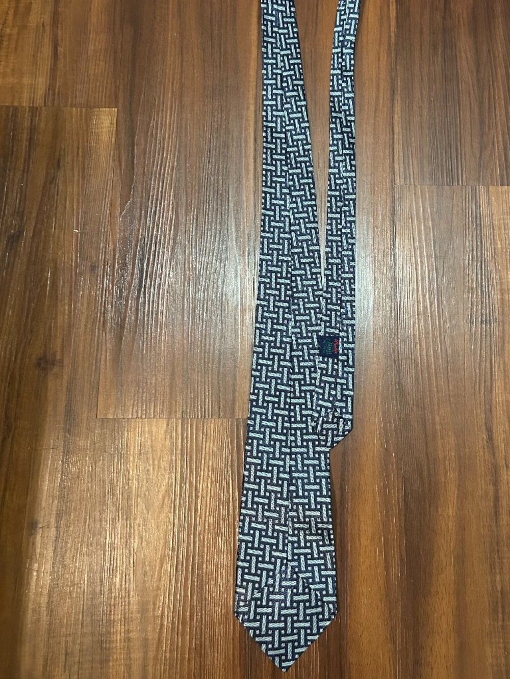 Rhodia Blue Geometric Classic Necktie Men's 55'' Acetate Formal Office Business